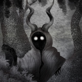 dark figure with horns