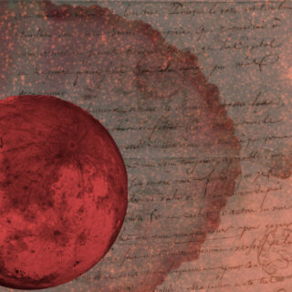 red moon on parchment
