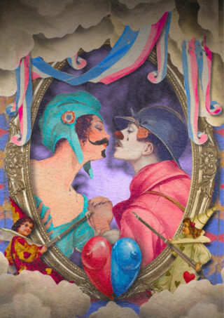 2 characters kissing