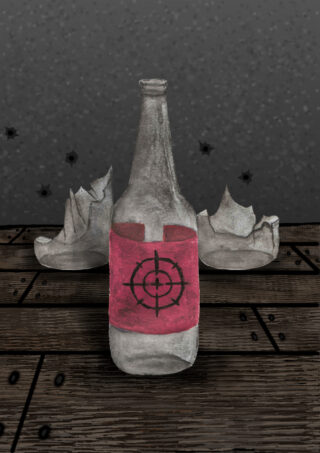 bottle red label